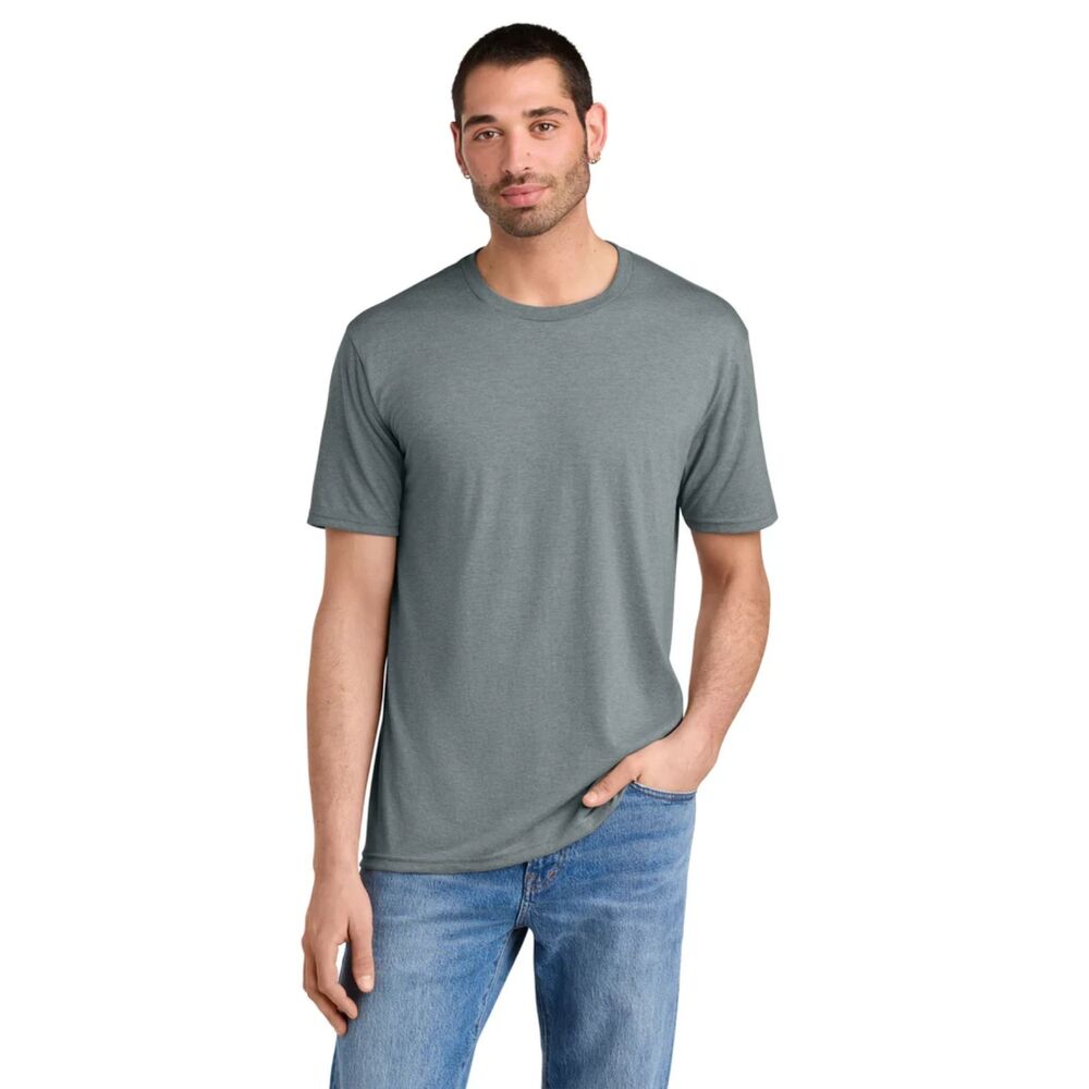 District Men's Perfect Tri Tee Heathered Gray Crew Neck Short Sleeve T-Shirt